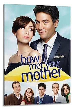 BLUDUG Filmposter How-I-Met-Your-Mother, abstraktes Bauernhaus-Galerie, ästhetische Raumdekoration für Schlafzimmer, Badezimmer, Rahmen-Stil, 60 x 90 cm