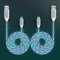 2 Packs Micro USB Cable Android Charger, 6.6FT Led Light Up Glowing USB A to Micro Fast Charging Cord for Android, Samsung Galaxy S7, Note 5, Kindle and Other Micro USB Devices(Colorful&Colorful)