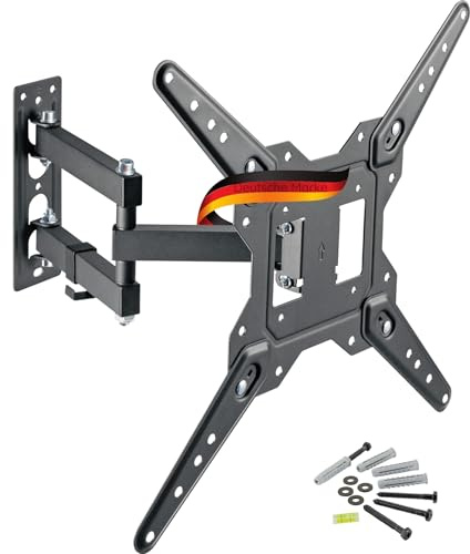 SCHWAIGER TV-Wandhalter Fernseher 400x400 55 Zoll Curved/Flach TV neigbar | schwenkbar, Der Wandhalter mit drei Gelenken ist fu?r die Befestigung von einem Flachbildschirm geeignet