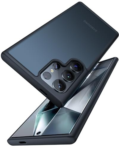 TORRAS ShockProof for Samsung S24 Ultra Case [Military Drop Certified] [Slim and Rugged] [Skin-Friendly Touch] Thin Silicone Matte Translucent Anti-Scratch Samsung Galaxy S24 Ultra Case Cover 5G Black