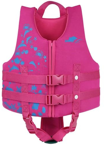 Schwimmlernweste, ideale Schwimmlernweste für Kinder 3-10 Jungen Mädchen, Schwimmjacke Auftrieb Bademode Einstellbar Schwimmen Schwimmbad Tauchen Strand Surfen (Rosa, L:20-25KG/6-7Years)