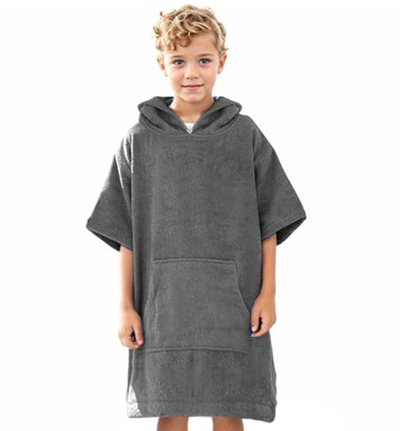 DiaryLook Kinder Kapuzen Badeponcho,Saugfähiges Handtuch Poncho für Jungen und Mädchen,6-10 Jahre,Ideal für Strand,Schwimmen und Surfen