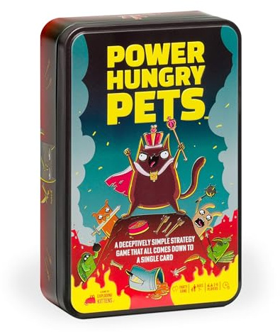 Exploding Kittens - Power Hungry Pets in Collectible Tin - 2-6 Players - Ages 7+ - 15 Minutes to Play - Strategic and Simple Card Game - Ideal for Party, Family Game Night, Kid and Adult