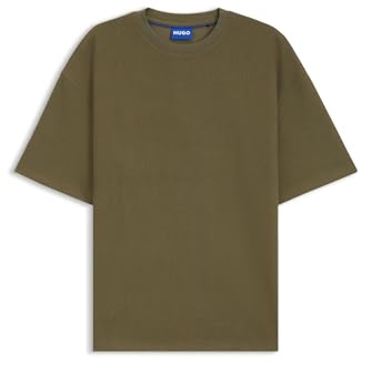 HUGO Cotton-Jersey T-Shirt with Blue Logo Patch