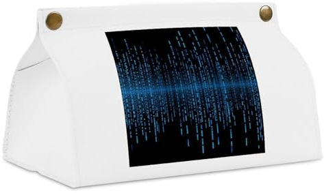The Blue Binary Matrix Taschentuchbox aus PU-Leder, quadratisch, Serviettenspender, dekorativer Gesichtshalter, Organizer für Schminktisch, Kommode, Nachttisch, Tisch, Arbeitsplatte, Büro, Auto