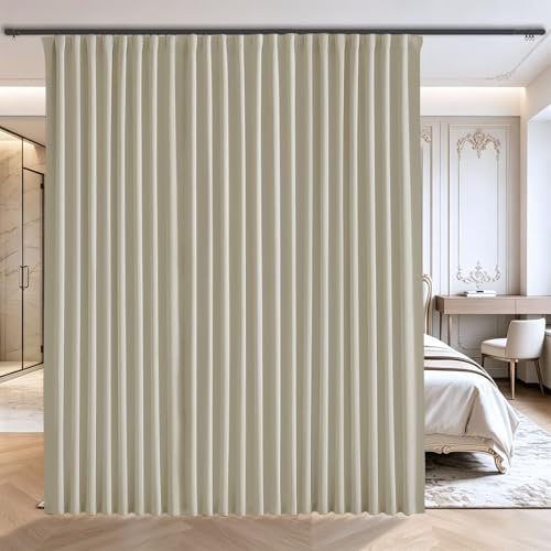 Grichril Tenda da pavimento a soffitto per montaggio a parete, extra larga, oscurante, insonorizzante, divisore per la privacy per sistema a binario a soffitto o asta con ganci, 1 pannello