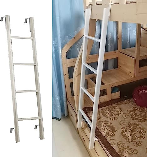 SZITW Échelle superposée en métal pour Camping-Car Blanche, échelle de lit superposé Peu encombrante avec Support à Crochet, échelle légère pour remorque de Voyage, Appartement, dortoir, loft (Tai