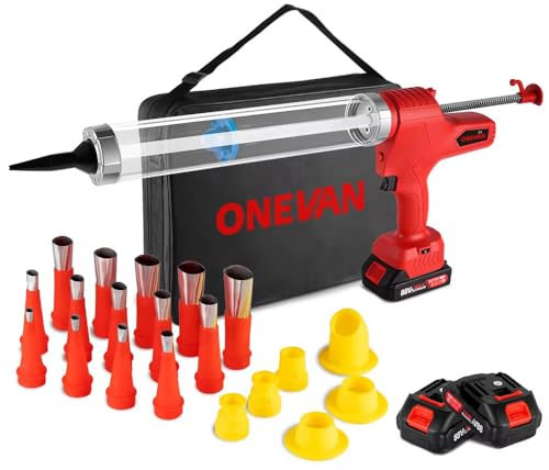 Pistola Incollatrice Elettrica per silicone,grasso,colla a Batteria, 500W, Pressione 10000N, Rosso
