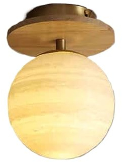 LUOYAOB Deckenlampe Nordic Wood Globe Flur Halbbündige Deckenleuchte Kinderzimmer Planet Deckenleuchte for Kinderzimmer Korridor(Jupiter model)