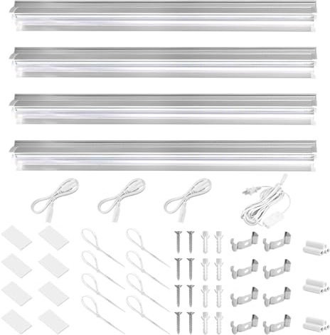 JKOKPMG Professionelle 80W T5 Pflanzenlampe mit 4 Röhren & 816 LEDs – Vollspektrum Beleuchtung für 1,2m², 630nm Rotlicht, Energieeffizient