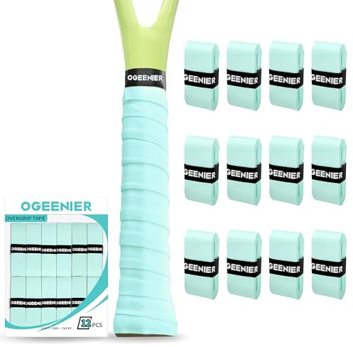 Ogeenier 3/6/12 Pack Griffband Tennisschläger Anti-Rutsch und Anti-Schweiß | Unisex Overgrip, weich & rutschfest, natürlicher Halt, passend für Tennisschläger,Badmintonschläger, Squashschläger,Padel