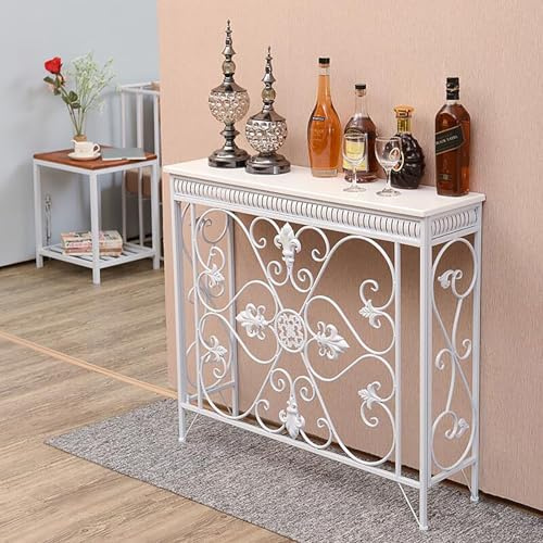 Cache-radiateur pour La Maison, Étagère De Radiateur en Fer Moderne avec Sculpture Creuse, Cache Radiateur en Fonte, Rangement Décoratif pour Salon, Chambre À Coucher(White)