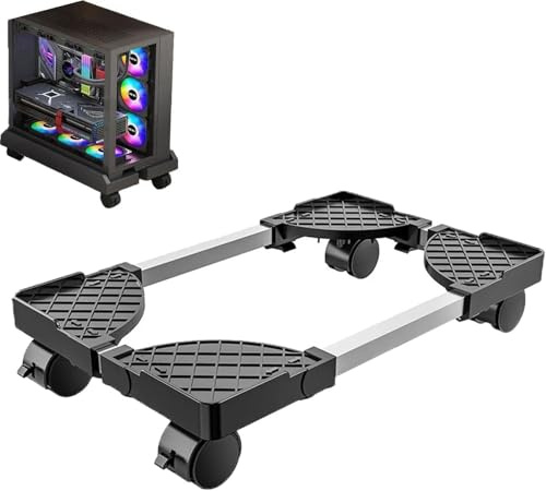 eignet Sich als PC-Tower-Computerständer, mobiler Ständer, Universalständer mit Vier Rädern, Computer-Schreibtischständer, CPU-Wagen unter dem Gamer-Schreibtisch.Ausgehöhltes Schwarz