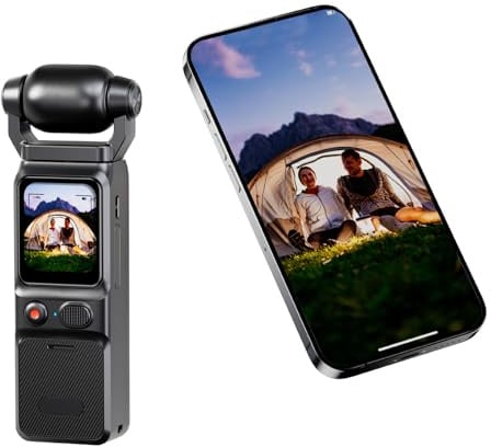 Sxhlseller 4K Handvideokamera, Vlogging Kamera, 6 Achsen Gyro Stabilisierung und um 180° Drehbarer HD Kopf, Weitwinkel Handcamcorder Videorecorder mit APP für Reisen