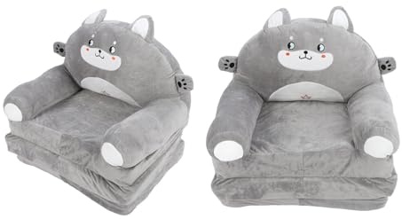 SIXRUN Weiches und Bequemes Klappbares Kindersofa, Cartoon-Stuhl, Kindersofa aus Kristallsamt, Kompakt für Kleinkinder für Wohnzimmer, Lesen (Maus)