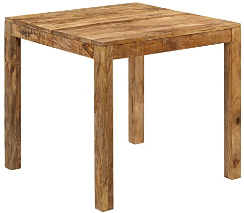 Foknhdi Esstisch Mango Massivholz 82x80x76 cm FSC robuster Küchentisch klein Retro Landhaus Optik für Esszimmer Küche Wohnzimmer