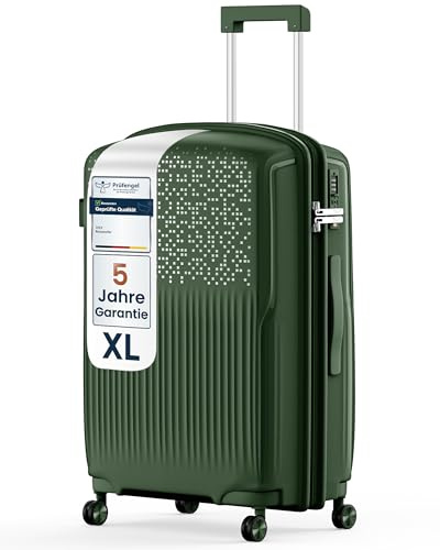 4FLY Leichter Hartschalen-Reisekoffer XL - Groß 74,5 cm (94L) – Großer Trolley Koffer mit TSA-Schloss, 4 Spinner-Doppelrollen, Aluminium-Teleskopgriff, Aufgabegepäck Reisegepäck