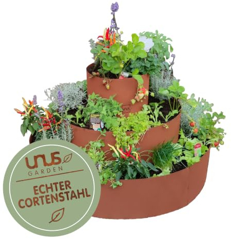 UNUS Spirale d'herbes en acier Corten - Diamètre : 30, 60, 90 cm