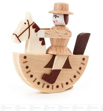 Rudolphs Schatzkiste Nussknacker Mini-Reiterlein Natur Höhe ca 5 cm NEU Erzgebirge Nußknacker Weihnachtsfigur Holz