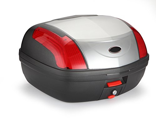 SATKIT 0889WPC Silber Universal Motorrad Roller Koffer XXL 46 Liter Motorrad für 2 Helme