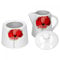 Van Well Zucker + Milch-Set Monika | Zuckerdose mit Deckel | Milchkännchen | Milk & Sugar | Mohn-Blume rot | edles Porzellan-Geschirr | Gastronomie