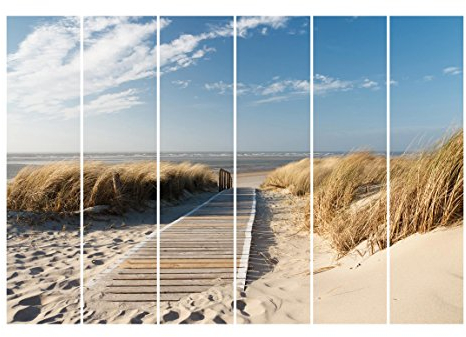 Bilderwelten Schiebegardinen Ostsee Strand - 6 Flächenvorhänge Deckenhalterung 6X 250x60cm