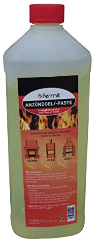 Anzündgel von Fermit auf der Basis von Alkohol in Gelform Flasche 1 Liter