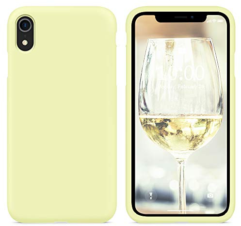 SURPHY iPhone XR Silicone Case, Liquid Silicone Gel Rubber with Soft Microfiber Cloth Lining Cushion Anti-Scratch Shockproof 6.1 inch Phone Case for iPhone XR (2018) (Mellow Yellow)