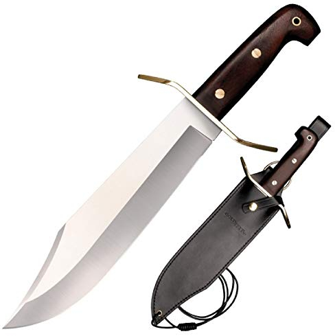 Cold 81B Steel, Bowiemesser, Wild West Bowie, Klinge: 27,3 cm, Outdoormesser, Full Tang, Inklusive Gürtelscheide, Satin Finish