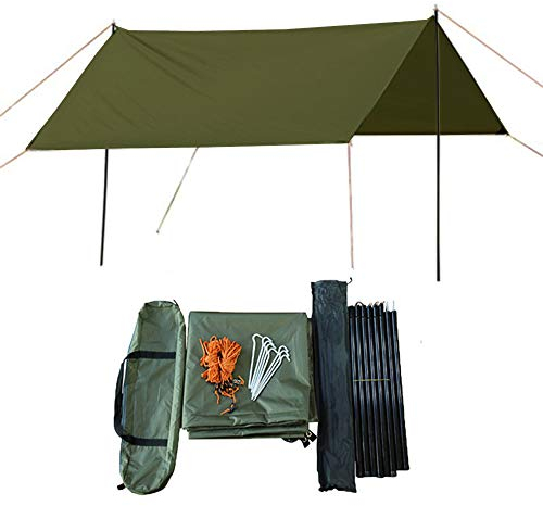 Ultralight Hammock Rain Fly Tent Tarp 3m x 3m,Portable Lightweight Waterproof Windproof Snowproof Camping Shelter for Snow Sunshade for Camping Outdoor Travel Fishing Beach Picnic