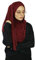 Hijab Schal zum Einfädeln, mit Öffnungen für Brille, muslimisch, Voile, für Damen Gr. One size, Burgunderrot (HE500 Bordeaux)