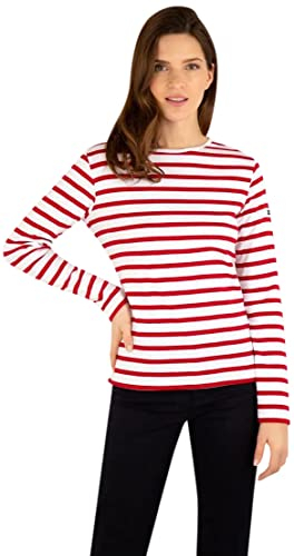 Armor Lux Damen Crozon T Shirt, Mehrfarbig (Blanc/Braise 320), M EU