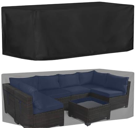 TOCYORIC BEYST Round Garden Furniture Cover, Home Garden Table Protective Cover, Oxford Cloth Waterproof/Dustproof/Anti-UV Outdoor Patio Furniture Set Cover with Windproof Buckles-210