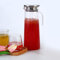 Glaskaraffe mit Deckel, Saftkrug 1.2L Acryl transparent Saft Flasche kaltes Wasser Pitcher Krug leicht zu reinigen für die Bar zu Hause verwenden(Rostfreier Stahl)