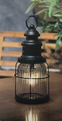 LED Laterne T 9500 Technoline Windlicht Maritim Antik Metall schwarz Glas