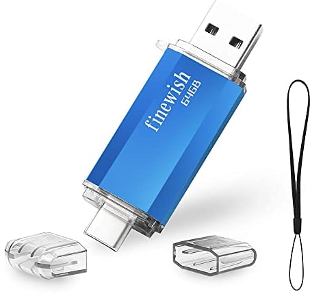 Type C USB Stick 64gb, 2 in 1 USB C Speicherstick 64 gb Tragbar USB 2.0 Pen Drive 64GB Für MacBook Pro, Android Handy, Pad, Laptop UND Computer (Blau)