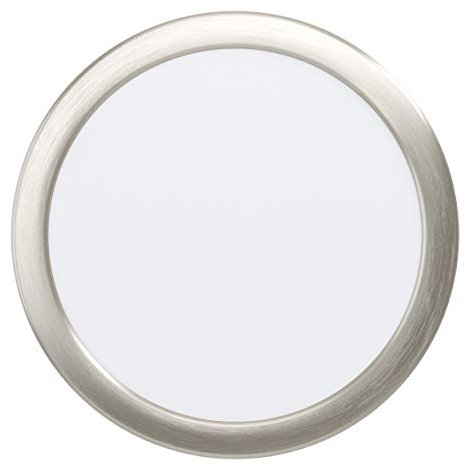 EGLO LED Einbaustrahler Fueva 5, Ø 21,6 cm, Spot Aus Stahl Und Kunststoff Leuchtfläche, Einbauleuchte in Nickel-Matt, Weiß, Flach, Geringe Einbautiefe 26 mm, Neutralweiß