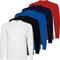 Pack 5 | Camiseta Manga Larga Hombre | 100% Algodón Punto Liso | Cuello Redondo (5 Colores, XXL)