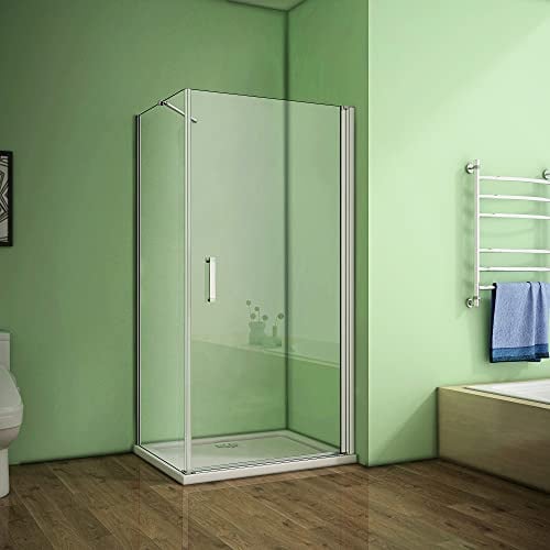 80x80cm Eckeinstieg Duschkabine Duschabtrennung Drehtür Sicherheitsglas H185cm