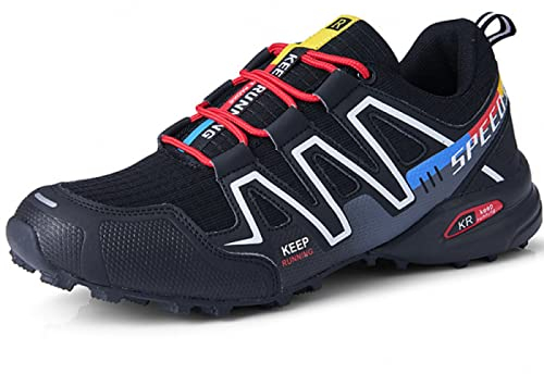 AGYE Fahrradschuhe Herren,rutschfeste Fahrradschuhe Rennrad Mountainbike MTB Schuhe Flat Assisted Sportschuhe,Black-39