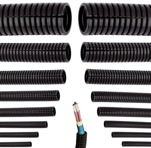 Megaastore Universeller Flexibles Wellrohr | Länge: 5 10 25 oder 50 m Kabelschutz Schutz Rohr Geschlitzt Auswahl: (Ø 19 mm innen/Ø 25 mm außen / 5m Meter)
