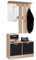 IDMarket - Vestiaire d'entrée avec miroir PAULIN design hêtre portes noires