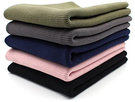 5x 0,25m Bündchenstoff Set Schlauchware 95% Baumwolle, 5% Elasthan Auswahl Jersey (RIB Bunt3, 5er Set)