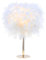 White Feather Table Lamp Bedside Lamp with Rose Gold Metal Base Feather Table Light Desk Lampshade for Bedroom, Living Room, Home Decor