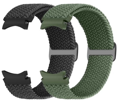 Yunshare Elastisch Geflochten Armband Kompatibel mit Samsung Galaxy Watch 7/FE/6/5/4 40mm 44mm/Galaxy Watch 5 Pro/Galaxy Watch 6 Classic 43mm 47mm/Watch 4 Classic 42mm 46mm Armband für Damen Herren