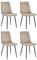 Mevsim Seasons - Elisia Esszimmerstuhl 4er Set Beige - Samt - Metallbein - Wohnzimmersessel - Samt Sessel Stuhl - Edelstahl Küchenstuhl Schwarze Metallbeine - Polyester Stuhl - Anti-Rutsch