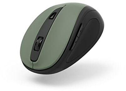 Hama ergonomische Funkmaus kabellos (6 Tasten, 2,4GHz, 800/1200/1600dpi, optische Maus kabellos, wireless, Maus ergonomisch, Computermaus, für Laptop/PC/Notebook, Rechtshänder, USB-Empfänger) opalgrün