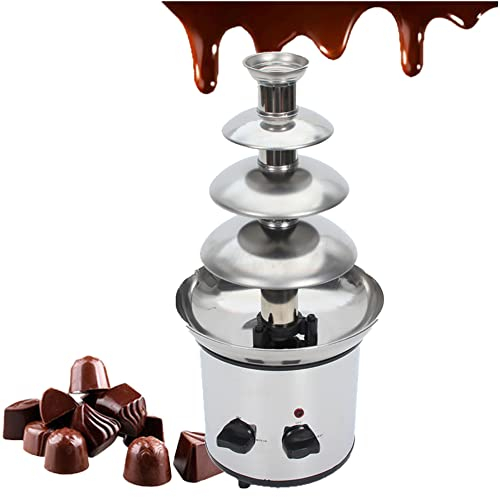 KELUNIS Fuente de Chocolate, Fuente de Chocolate Caliente de Acero Inoxidable, fácil de ensamblar, Muy Adecuada para Fiestas de cumpleaños, buffets, Fiestas Familiares