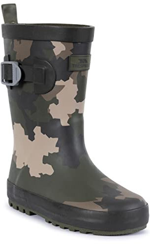 Trespass Stivali di gomma per bambini, con fibbia regolabile, Mimetico, 32 EU