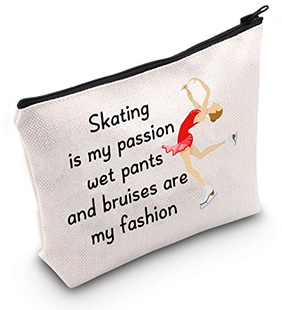 MNIGIU Eiskunstlauf-Geschenk Eislauf-Geschenk Skating Is My Passion Wet Pants And Bruises Are My Fashion Kosmetiktasche Eislauf-Geschenk, Skating Is My Passion